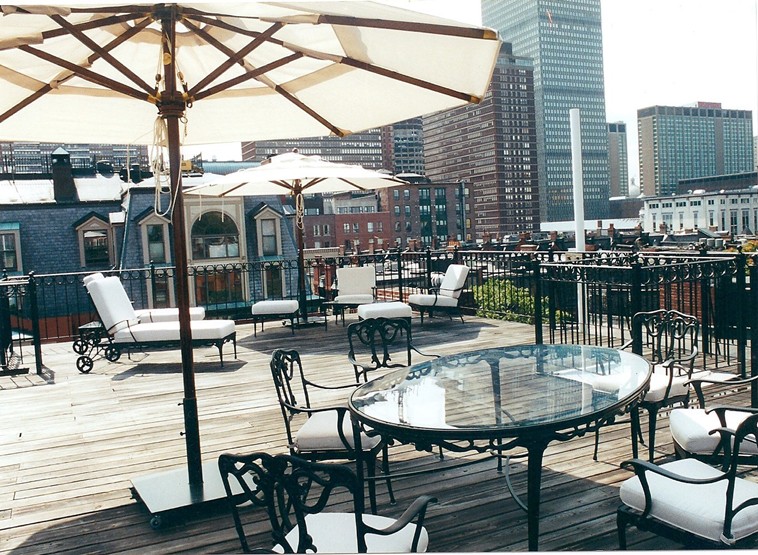 Santa Barbara Umbrellas we installed  Boston roof deck in 1995